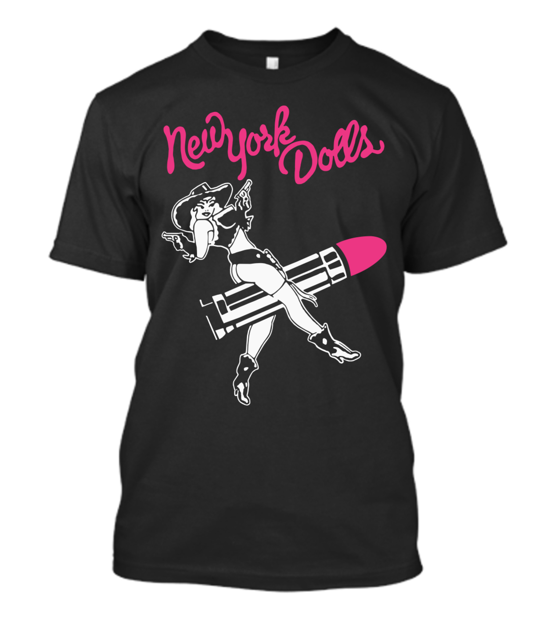 New York Dolls Cowgirl On Lipstick Rocket T-Shirt