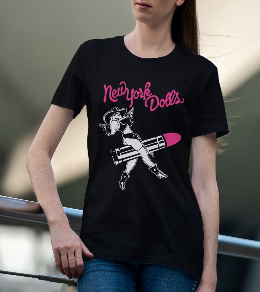New York Dolls Cowgirl On Lipstick Rocket T-Shirt