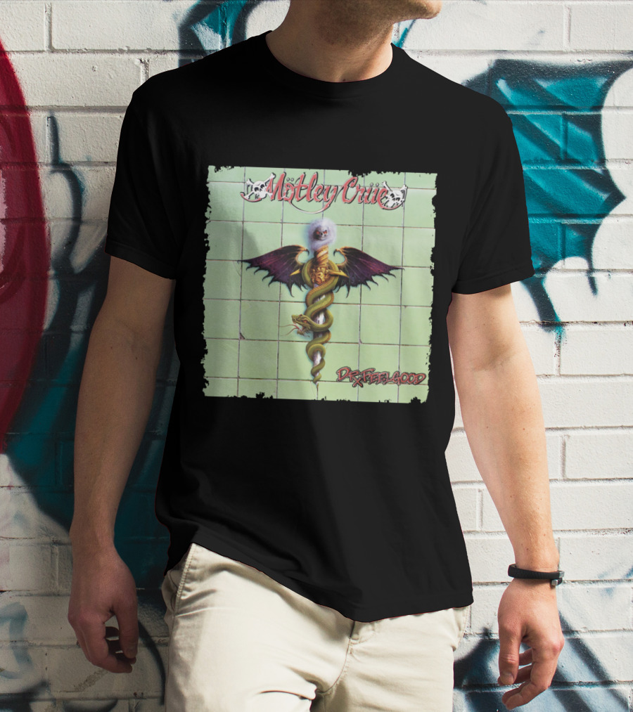 Mötley Crüe Dr. Feelgood Winged Caduceus Snake T-Shirt