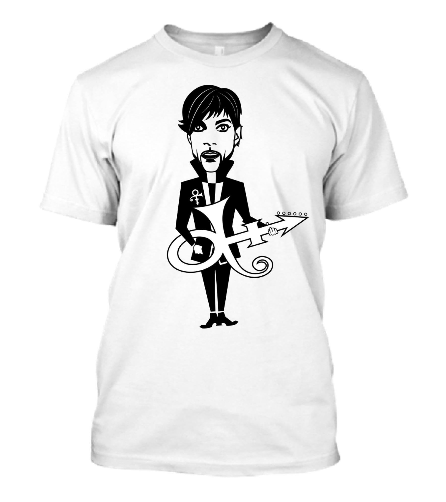 Pr 17 Prince Symbol With Guitar Caricature T-Shirt