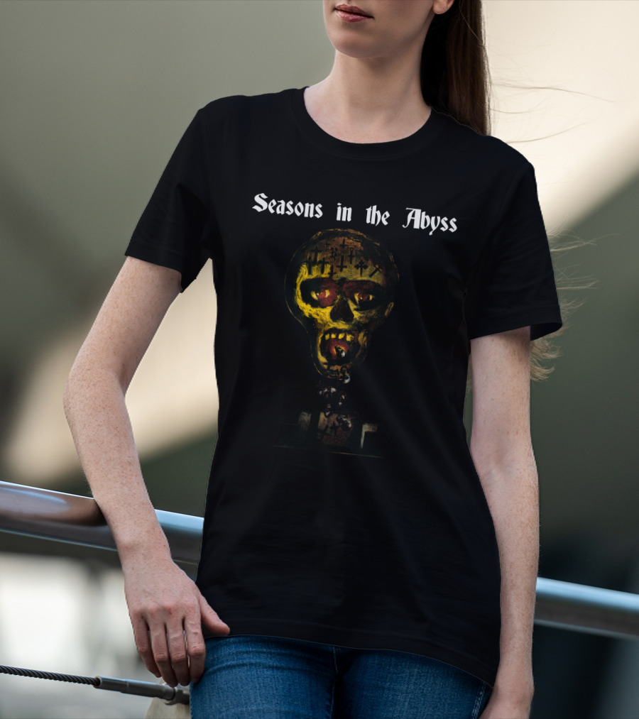 Seasons In The Abyss Skull With Crosses And Open Grave T-Shirt