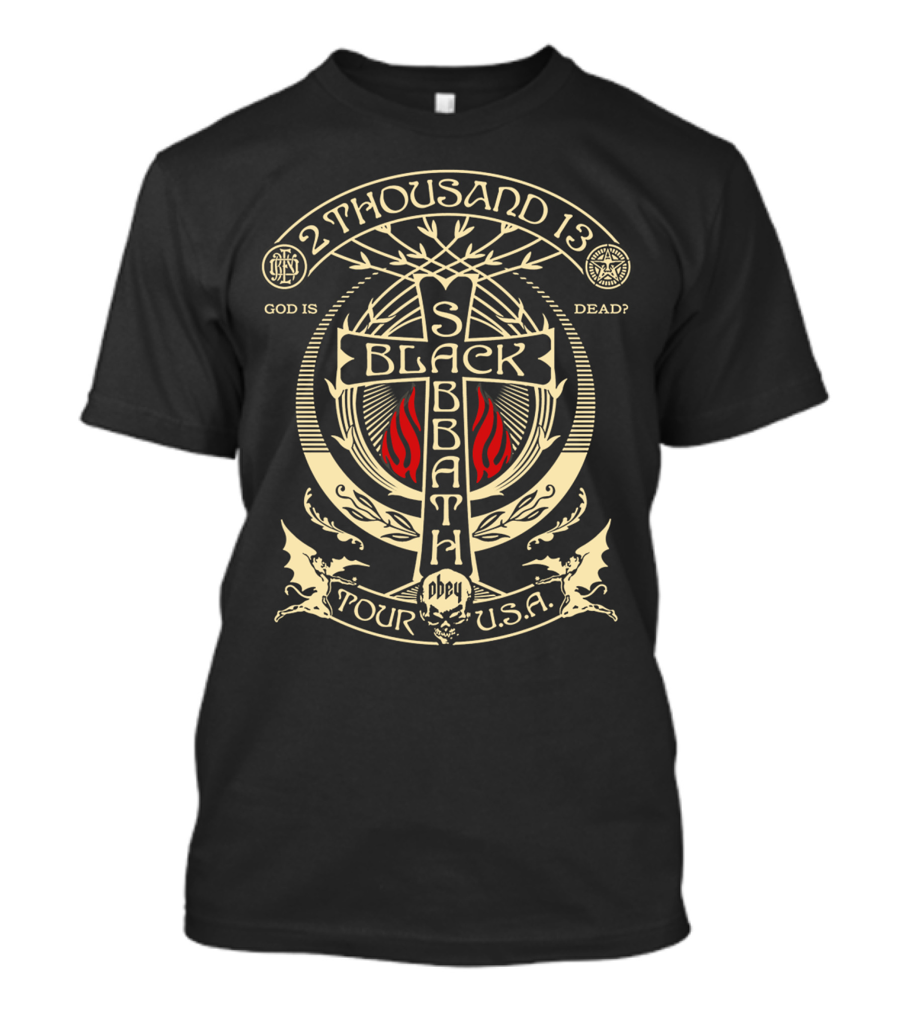 Thousand 13 Black Sabbath God Is Dead Tour U.s.a. Obey T-Shirt