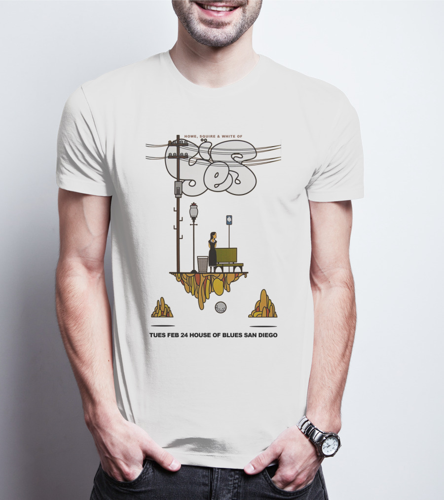 Howe Squire White Of Yes Tues Feb 24 House Of Blues San Diego T-Shirt
