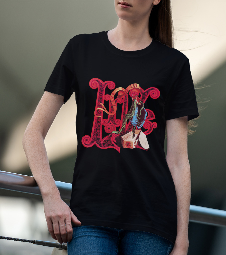 Grateful Dead Love Skeleton Roses Artistic T-Shirt
