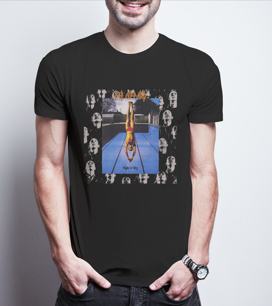 Def Leppard High 'N' Dry Diving Board Collage T-Shirt