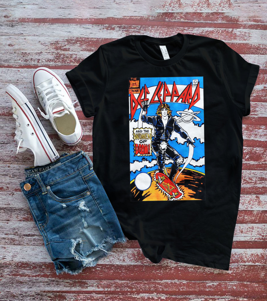 Def Leppard And The Women Of Doom Comic Style Artwork T-Shirt