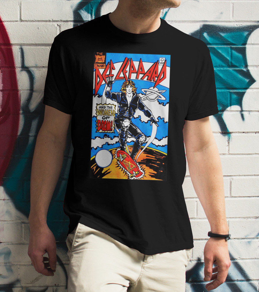 Def Leppard And The Women Of Doom Comic Style Artwork T-Shirt