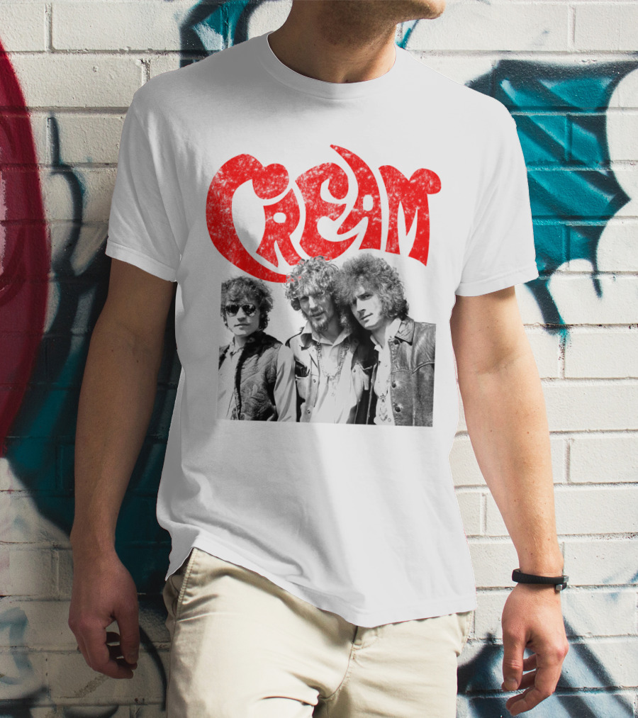 Cream Retro Band Photo Red T-Shirt