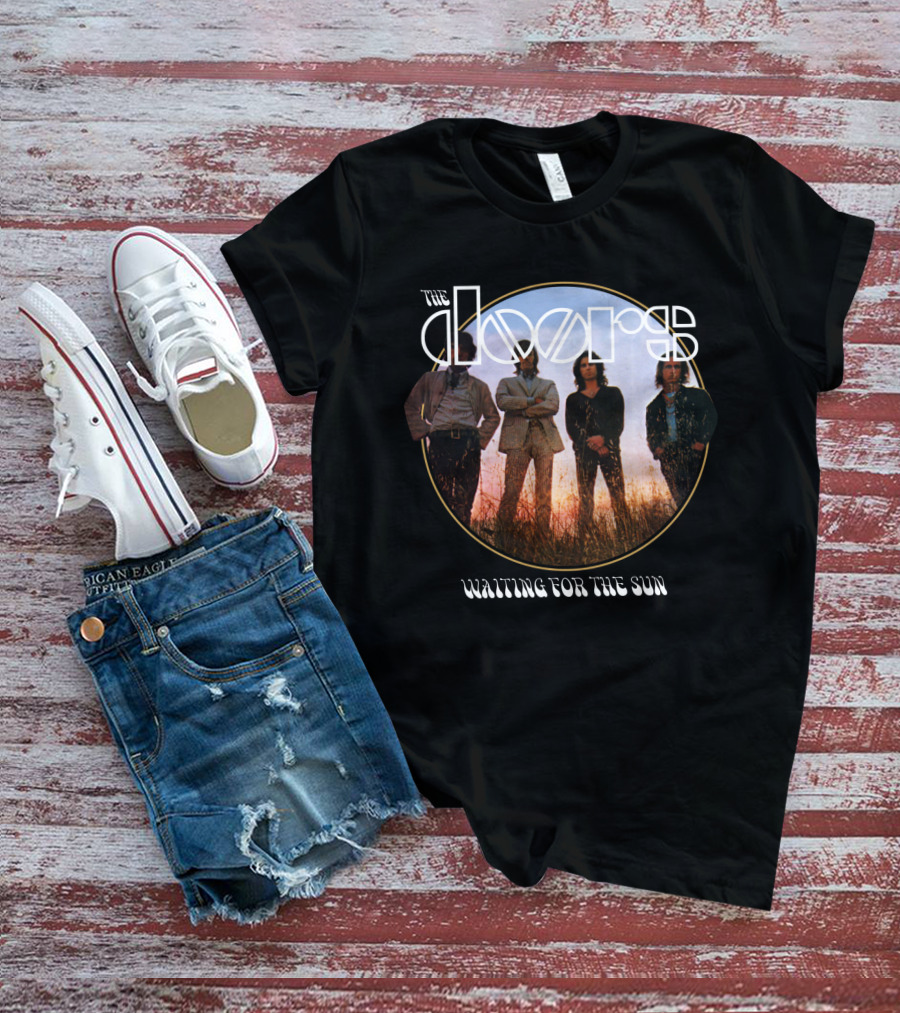 The Doors Waiting For The Sun Album Cover Vintage Style T-Shirt