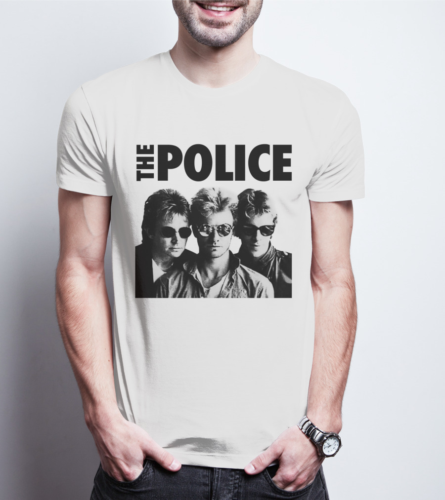 The Police Band Black And White Photo Tp T-Shirt