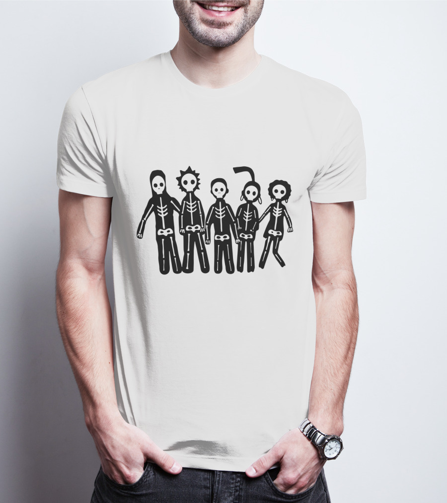 Mf 26 Skeleton Band Stick Figure Art T-Shirt