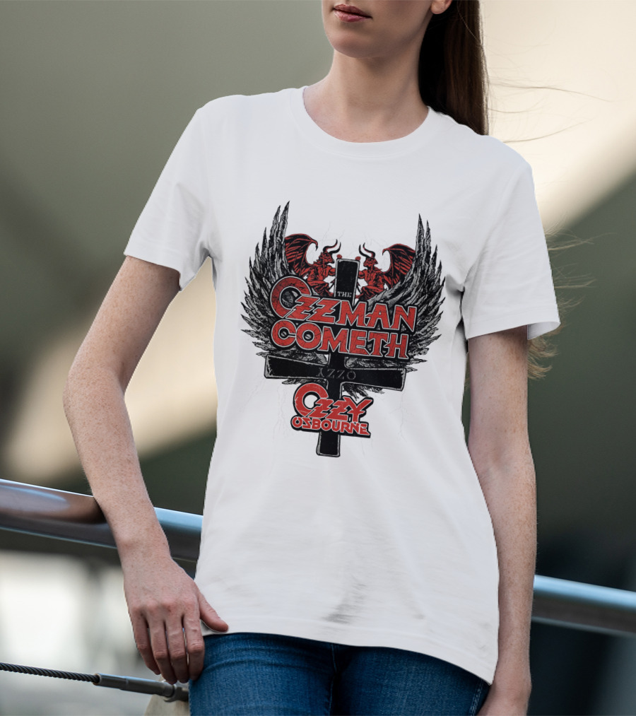 The Ozzman Cometh Ozzy Osbourne Oz 18 Winged Cross T-Shirt