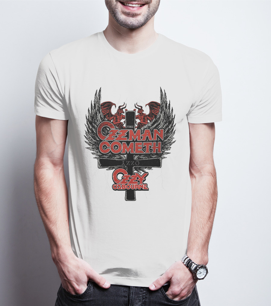 The Ozzman Cometh Ozzy Osbourne Oz 18 Winged Cross T-Shirt