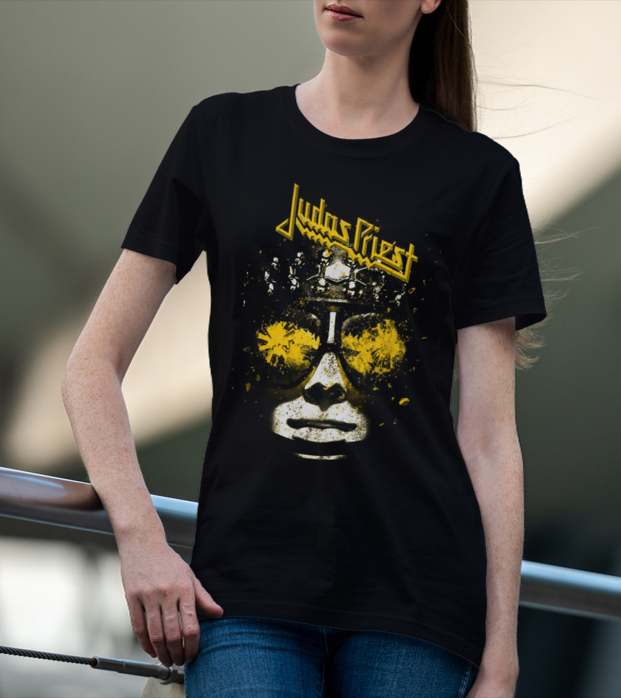 Judas Priest Metal Sunglasses Face Artwork T-Shirt