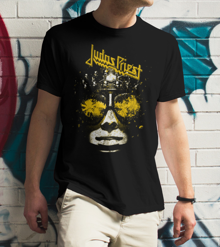 Judas Priest Metal Sunglasses Face Artwork T-Shirt