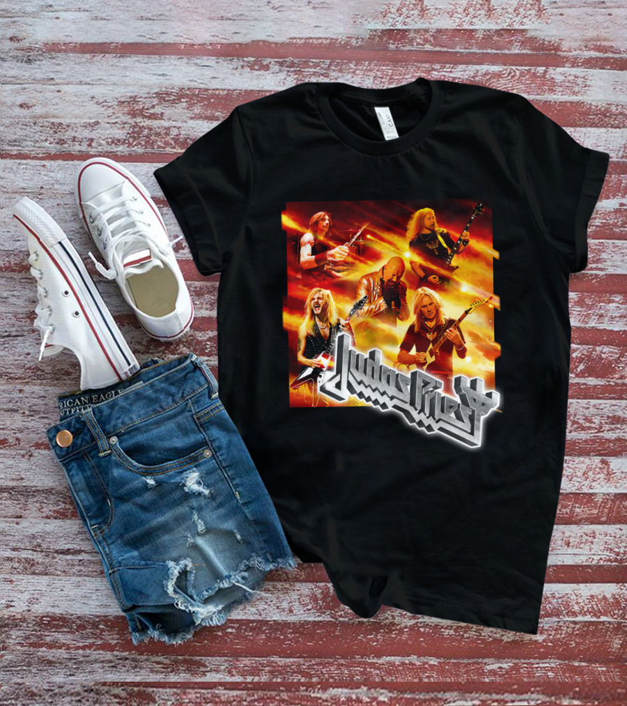 Judas Priest Firepower Tour Band Members Collage T-Shirt