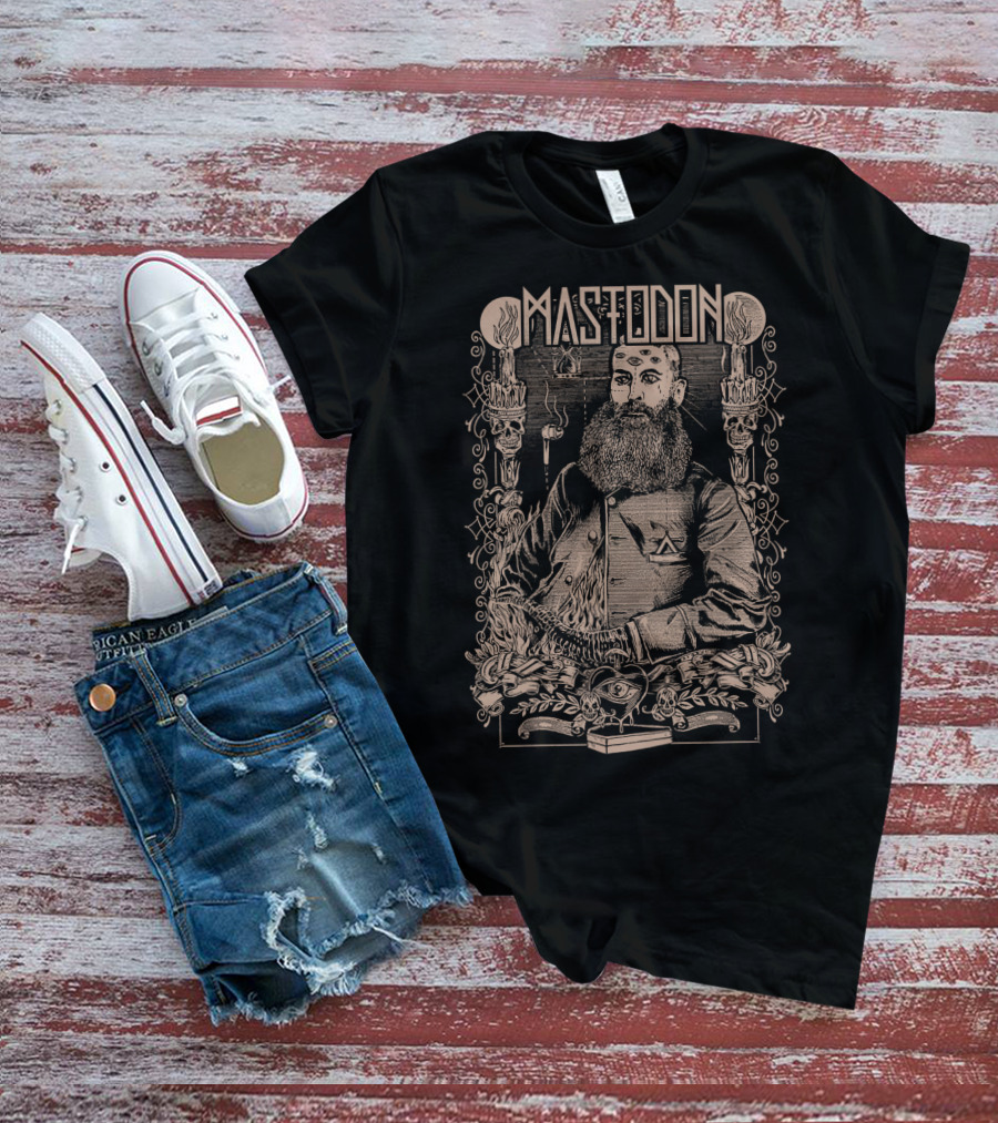 Mastodon Occult Bearded Figure With Candles And Skull T-Shirt