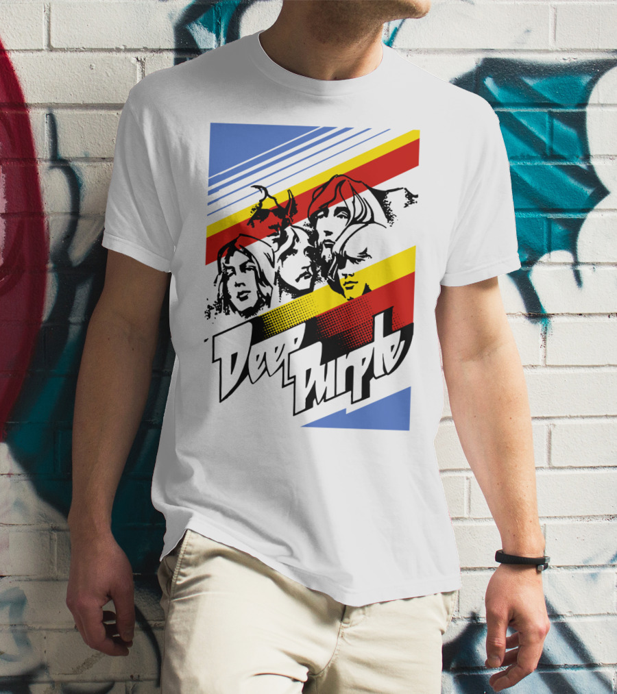 Deep Purple Band Retro Stripes T-Shirt