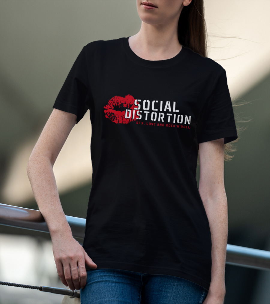 Social Distortion Sex Love And Rock 'N' Roll Red Lips T-Shirt