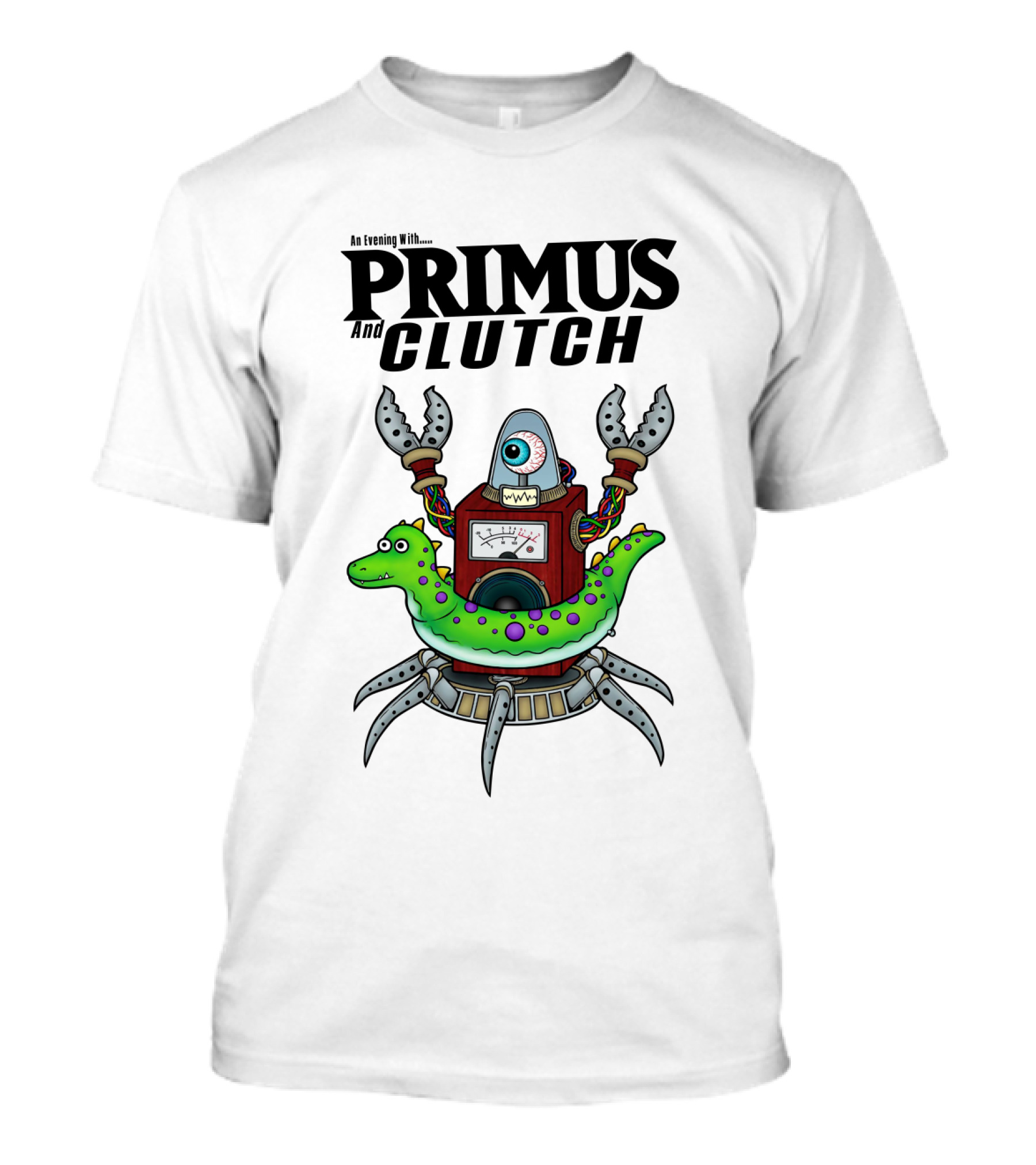 An Evening With Primus And Clutch Alien Robot T-Shirt