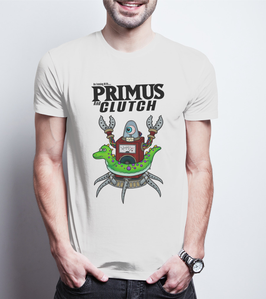 An Evening With Primus And Clutch Alien Robot T-Shirt