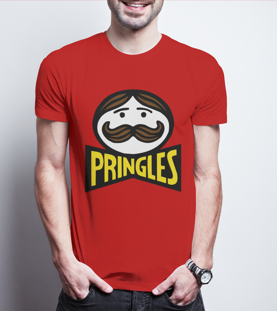 Prm 36 Pringles Logo Mustache And Bowtie T-Shirt