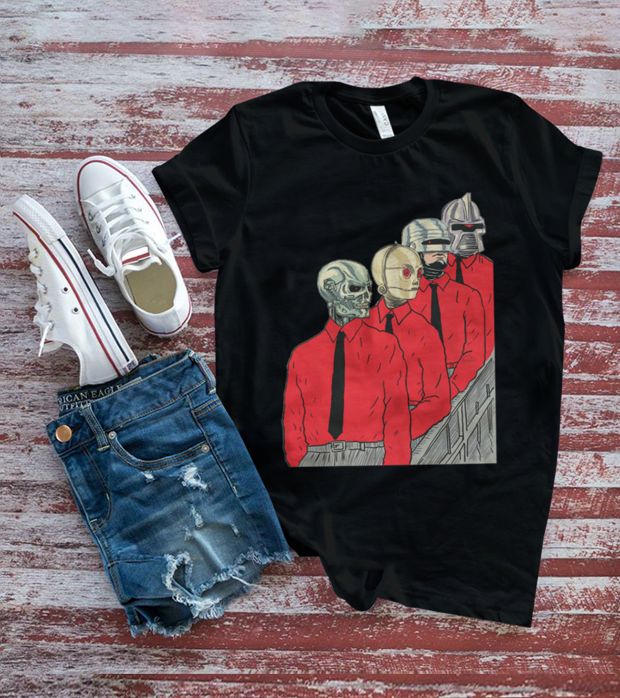 Robots In Red Shirts Black Ties T-Shirt