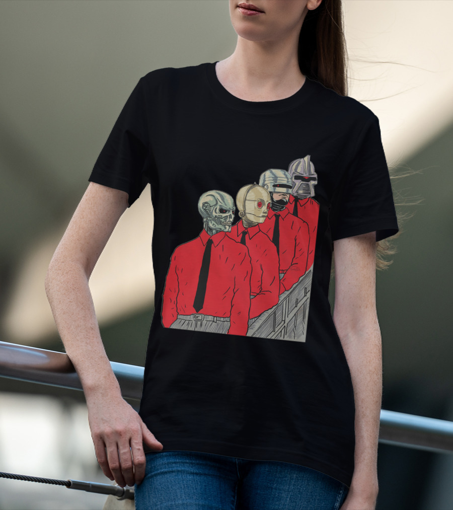Robots In Red Shirts Black Ties T-Shirt