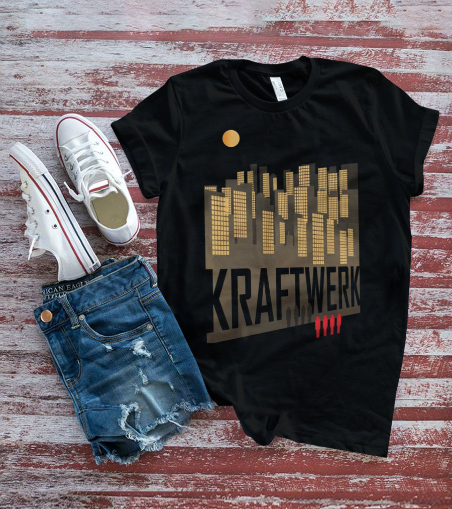 Kraftwerk Cityscape With Moon And Four Silhouettes T-Shirt