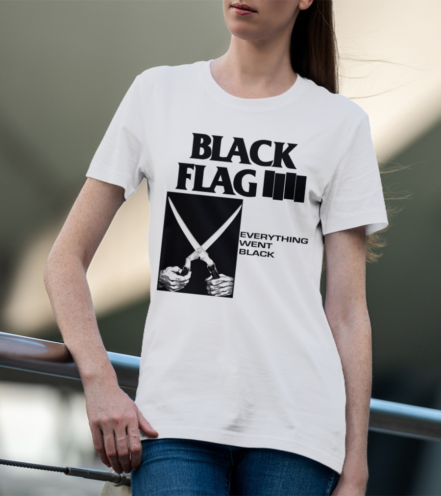 Black Flag Everything Went Black Scissors Artwork T-Shirt