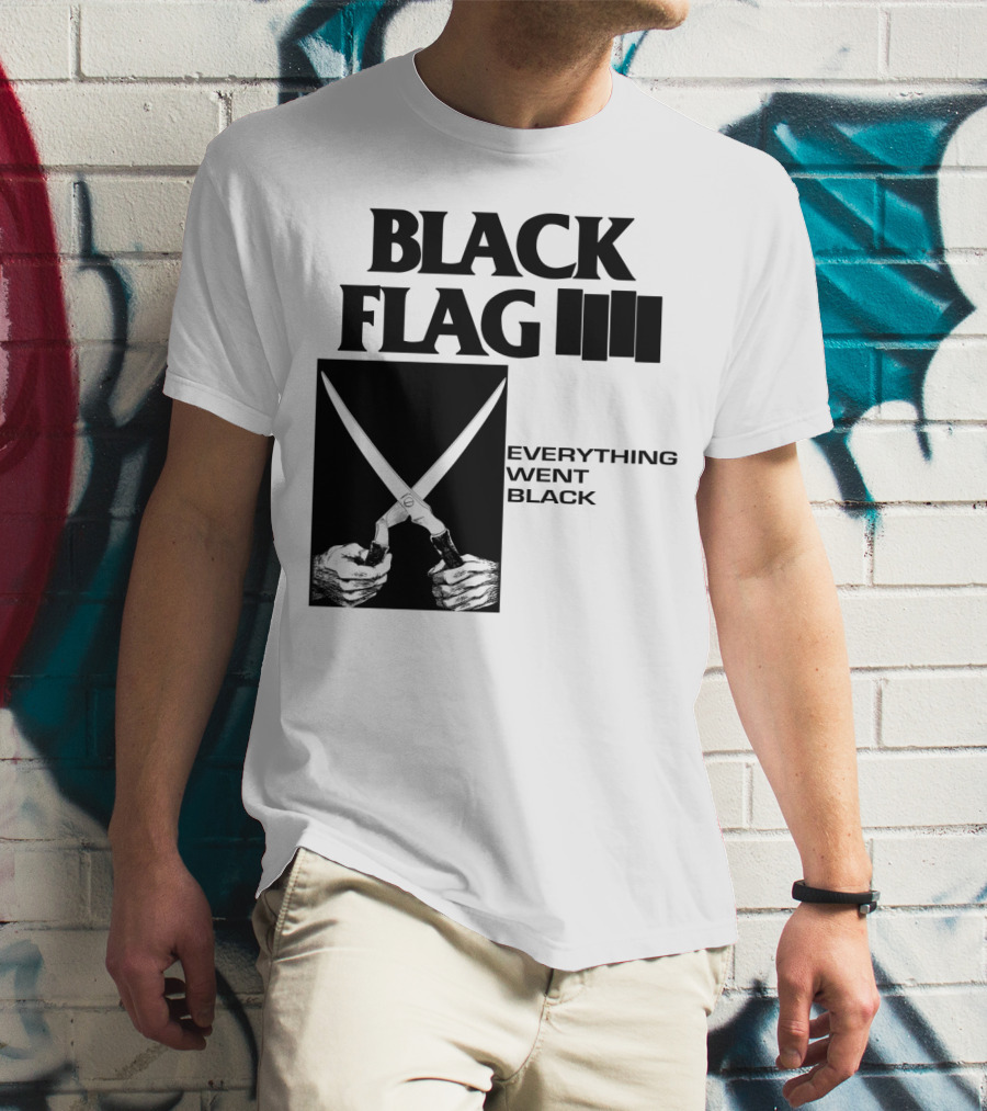 Black Flag Everything Went Black Scissors Artwork T-Shirt