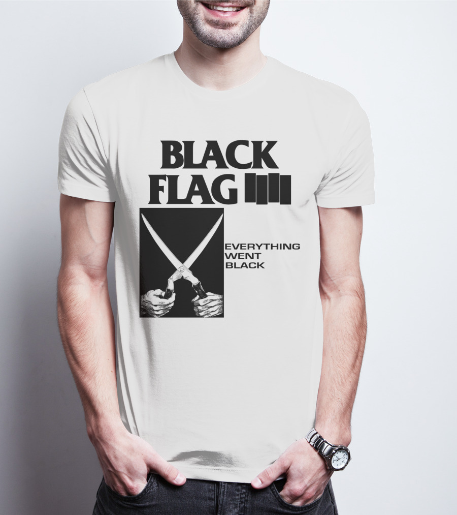 Black Flag Everything Went Black Scissors Artwork T-Shirt