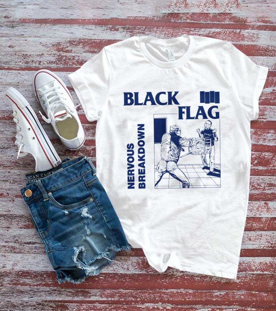 Black Flag Nervous Breakdown Confrontation Scene T-Shirt