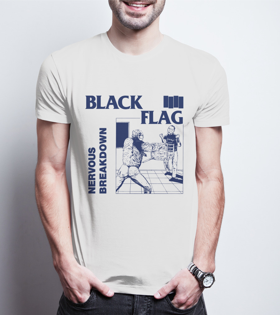 Black Flag Nervous Breakdown Confrontation Scene T-Shirt