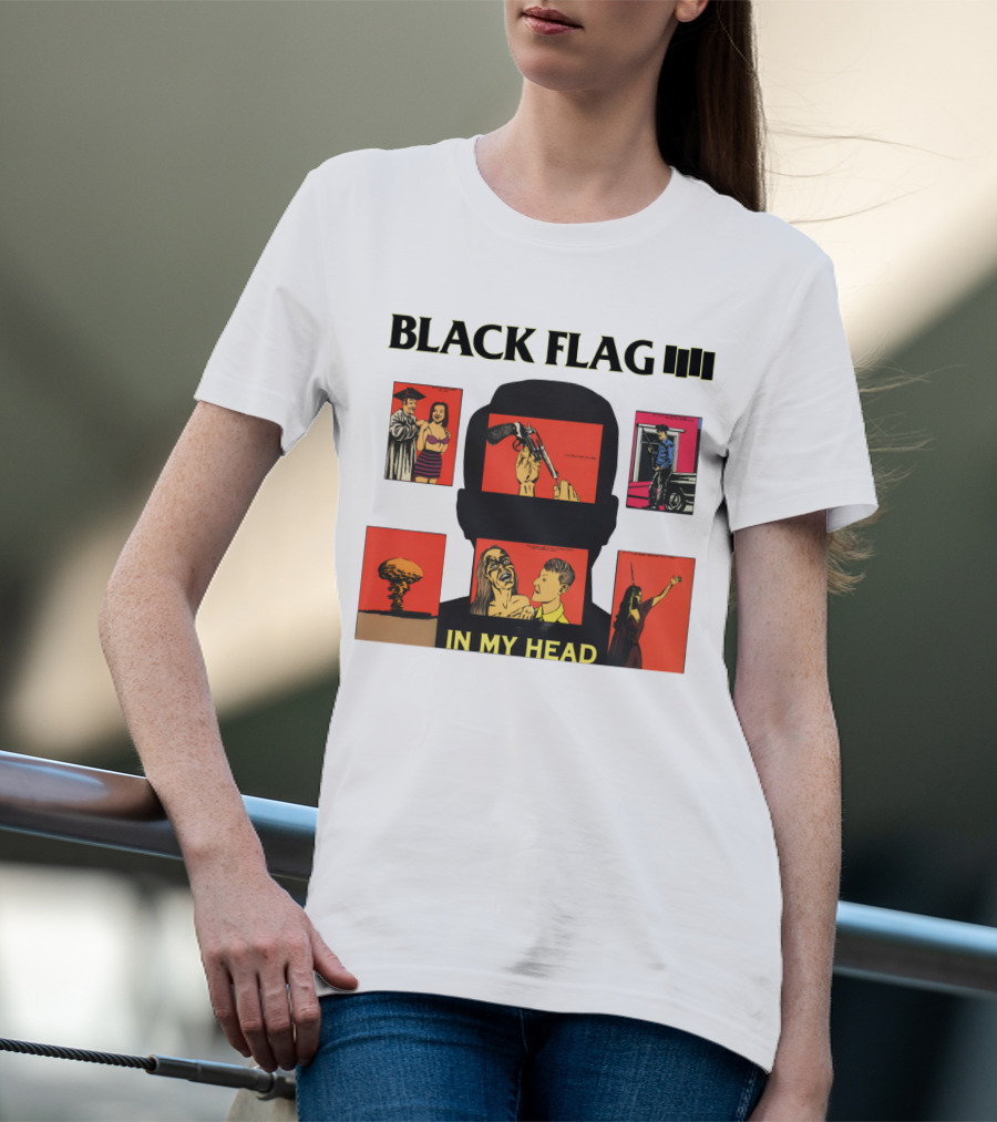 Black Flag In My Head Album Cover Artwork With Iconic Imagery And T-Shirt