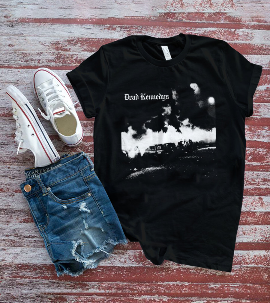 Dead Kennedys Riots And Flames Black And White Scene T-Shirt