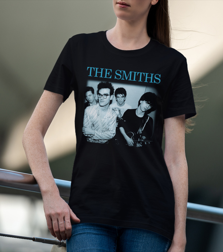 The Smiths Band Photo Black And Blue T-Shirt