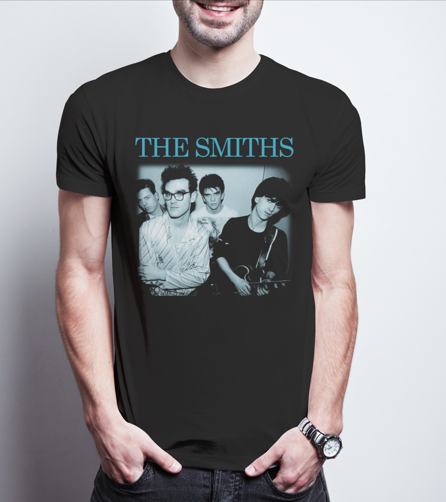 The Smiths Band Photo Black And Blue T-Shirt