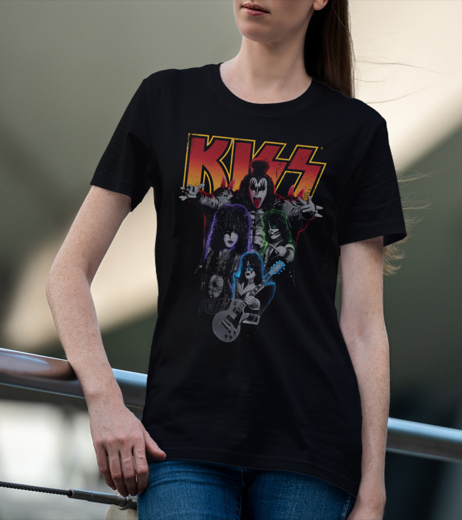Kiss Band Members Concert Graphic Art T-Shirt