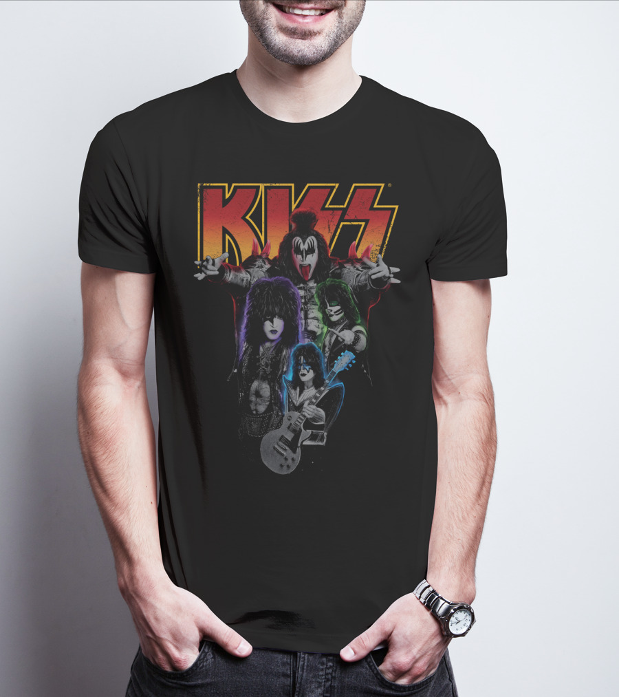 Kiss Band Members Concert Graphic Art T-Shirt