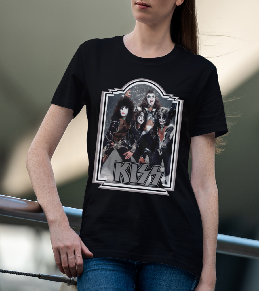 Kiss Band Iconic Makeup And Costumes 1970S Retro Style T-Shirt