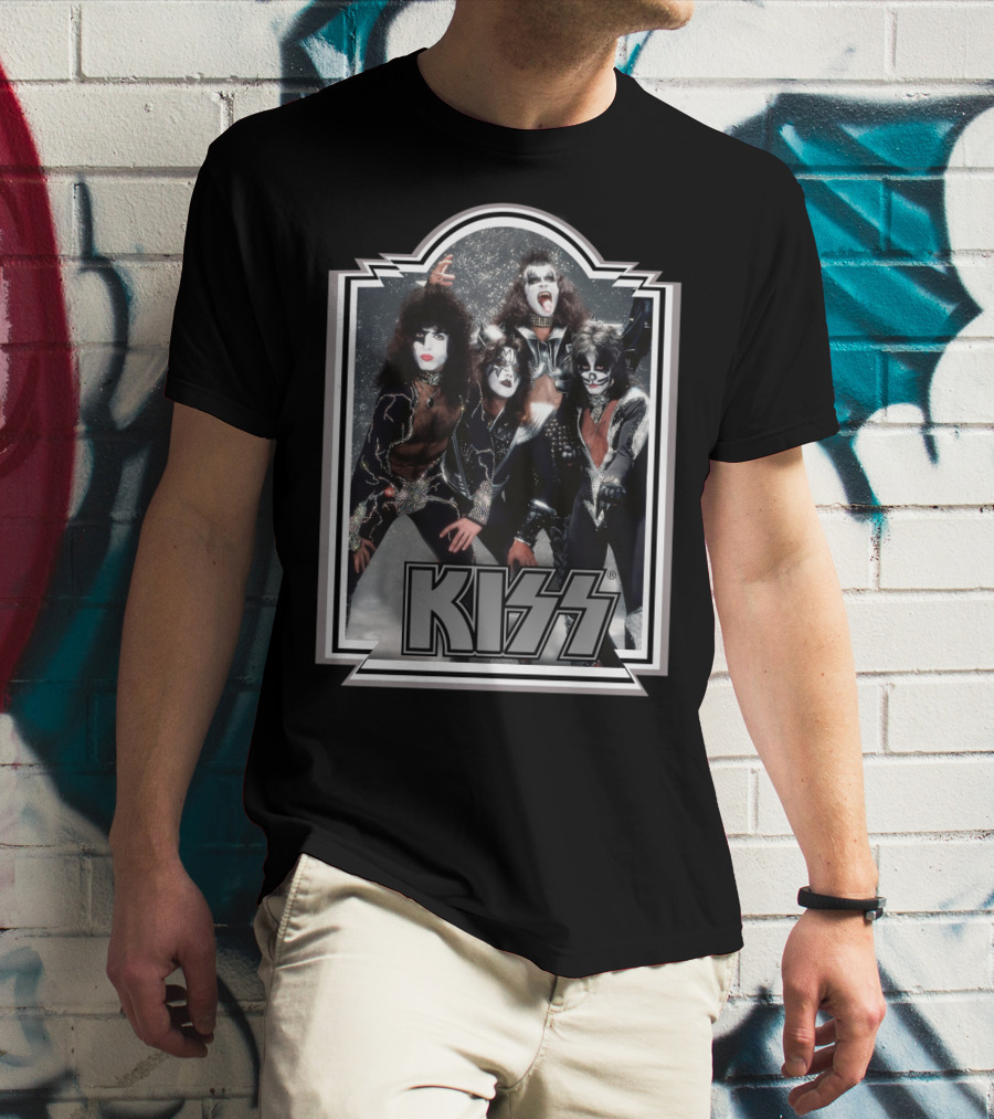 Kiss Band Iconic Makeup And Costumes 1970S Retro Style T-Shirt