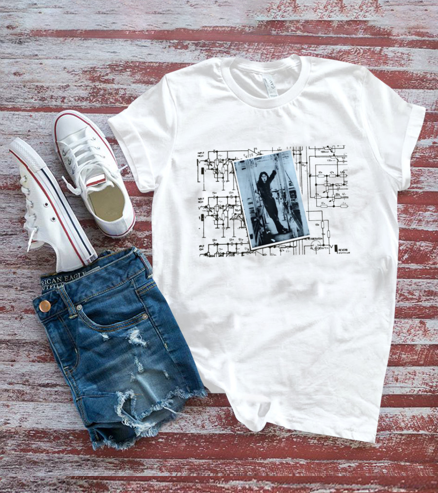 Vintage Circuitry And Black And White Photo Collage T-Shirt