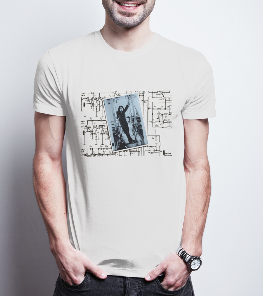 Vintage Circuitry And Black And White Photo Collage T-Shirt