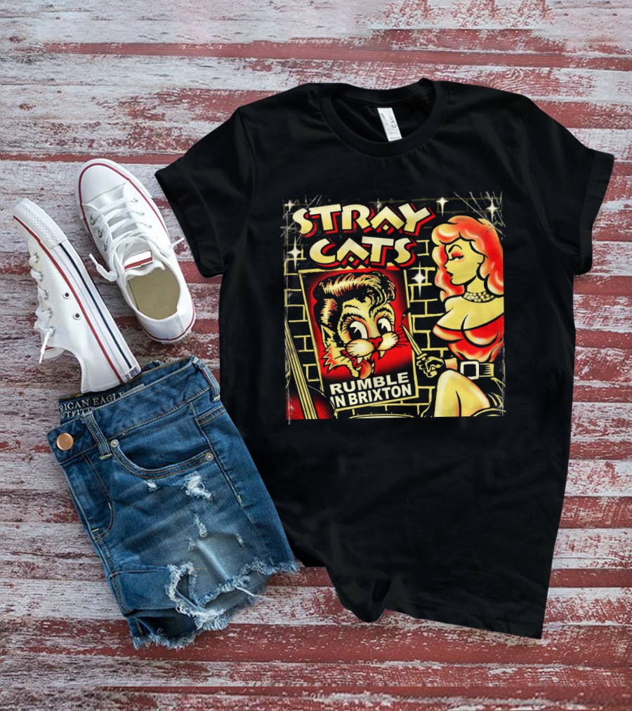 Stray Cats Rumble In Brixton Retro Style T-Shirt