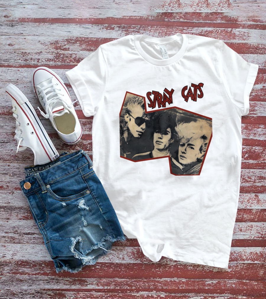 Stray Cats Rockabilly Band Vintage Photo Style T-Shirt