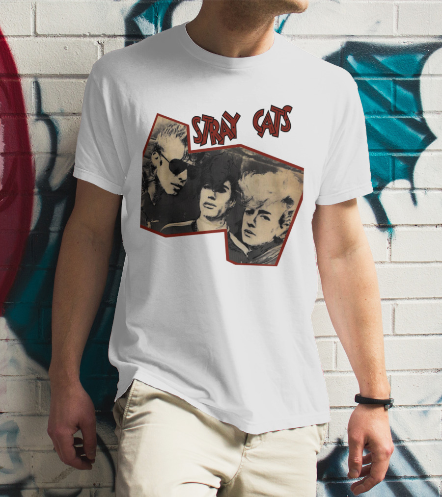Stray Cats Rockabilly Band Vintage Photo Style T-Shirt