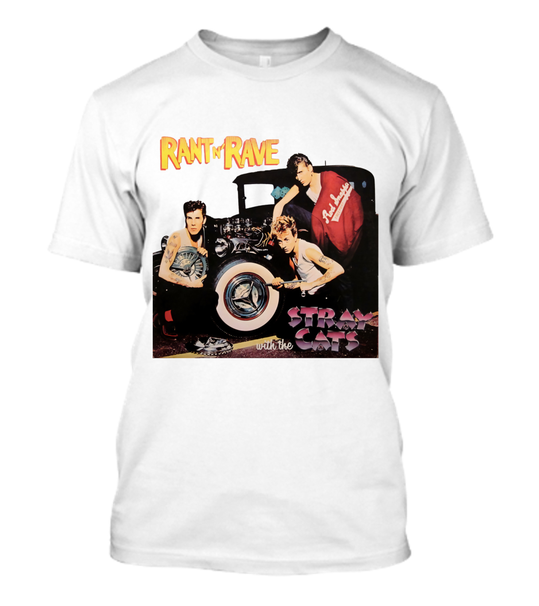Rant N' Rave With The Stray Cats Rockabilly Band Vintage Style T-Shirt