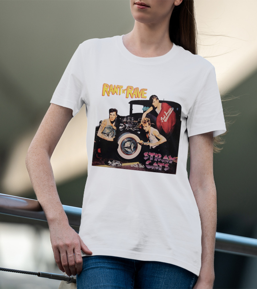 Rant N' Rave With The Stray Cats Rockabilly Band Vintage Style T-Shirt