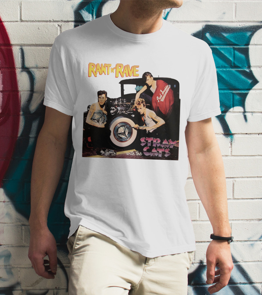 Rant N' Rave With The Stray Cats Rockabilly Band Vintage Style T-Shirt
